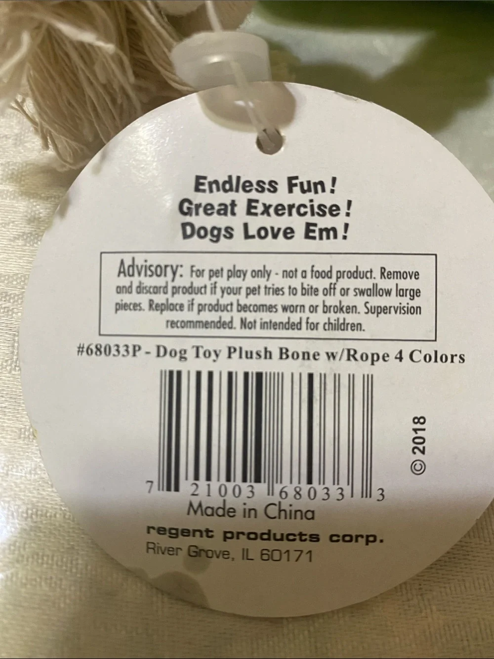 Bone Rope Toy — Bright Green Chew & Tug